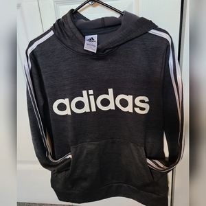 Heather Black & White Adidas Boy's Hoodie. LG